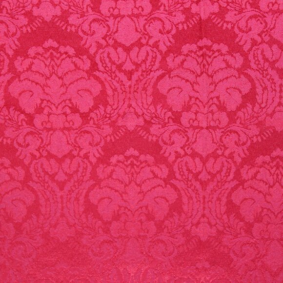 Red Jacquard Tablecloth Holiday Cotton Blend 82" X 58" - Picture 3 of 4
